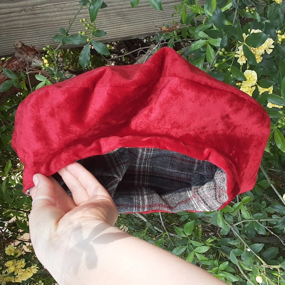Velvet and Plaid Beret